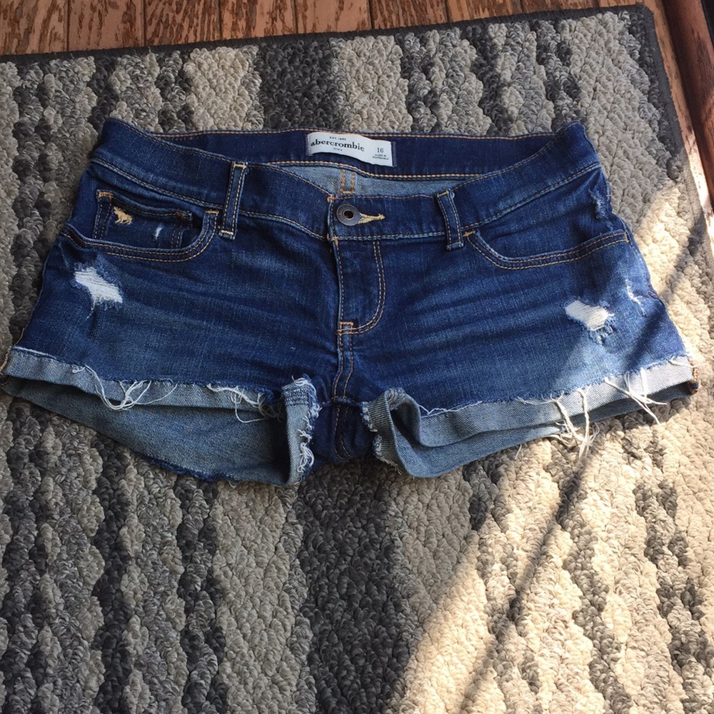 Abercrombie distressed jean shorts